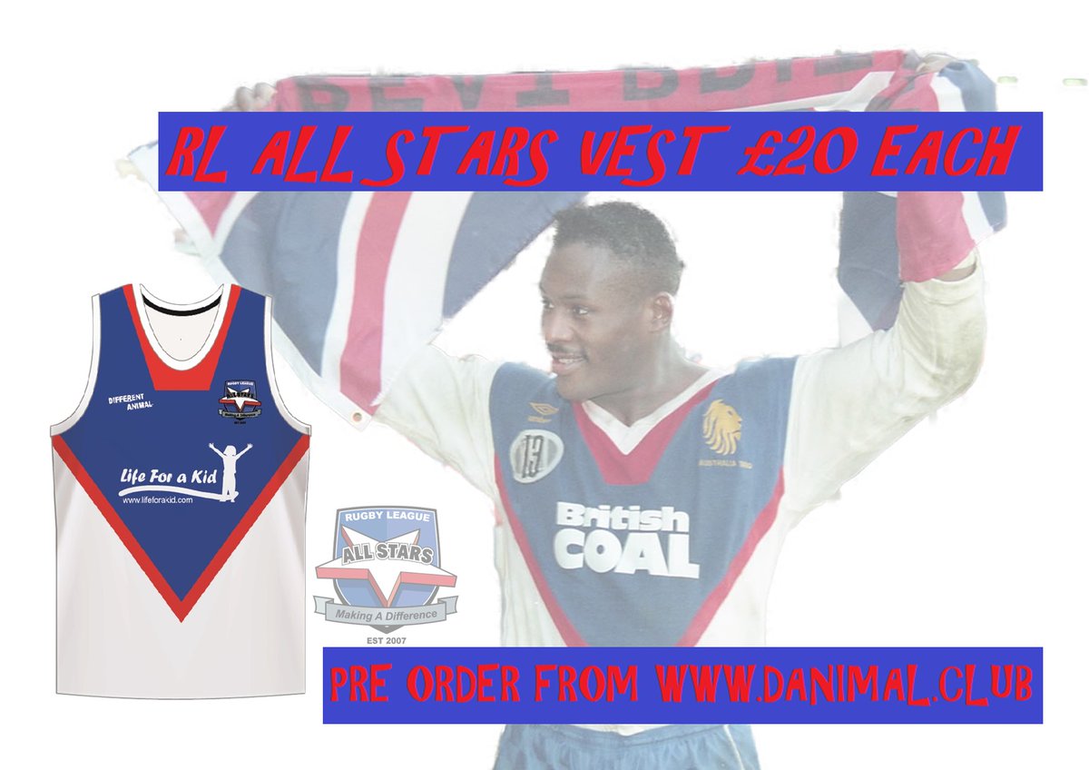 DAnimalApparel's tweet photo. The Rugby League All Stars 2020 Sublimated vest launched today for pre-order just £20 
pre-order on the link below
https://t.co/mRoqIS4XQ8 https://t.co/wMdLrjfTBq