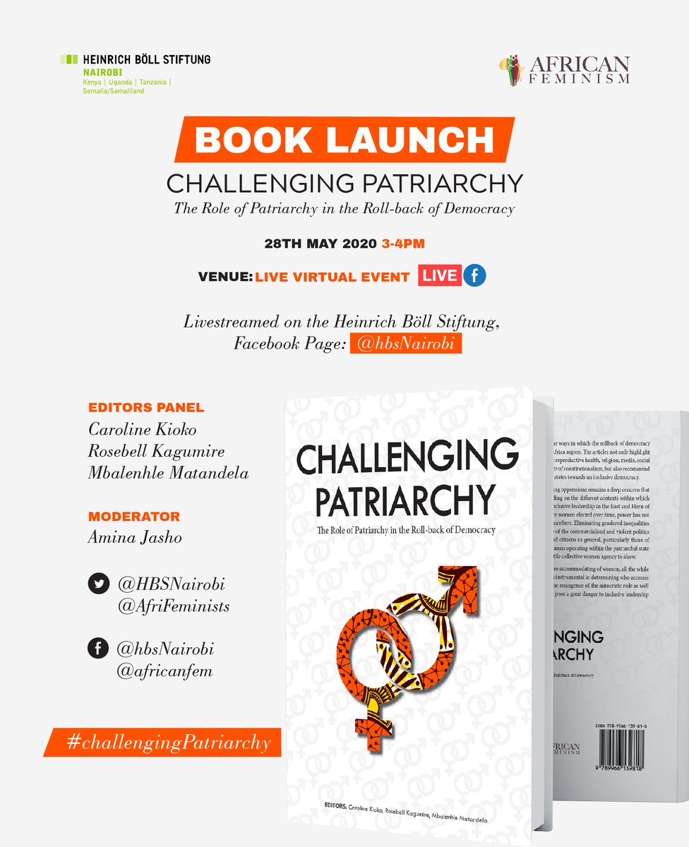 Book Launch! 
After months of collaboration with <a href="/HBSNairobi/">Heinrich Böll Stiftung</a>  our book on the convergence and/or role of patriarchy in the roll-back of democracy in East and Horn of Africa is here! #ChallengingPatriarchy