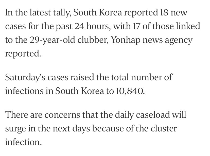 And the main problem is that this may lead to the virus outbreak. and some says it may be bigger than the case in daegu.In 24 hours, there are 18 new cases of covid-19 and 17 of them are linked to the “man”. And there are over 1900 people were estimated to visited the club.