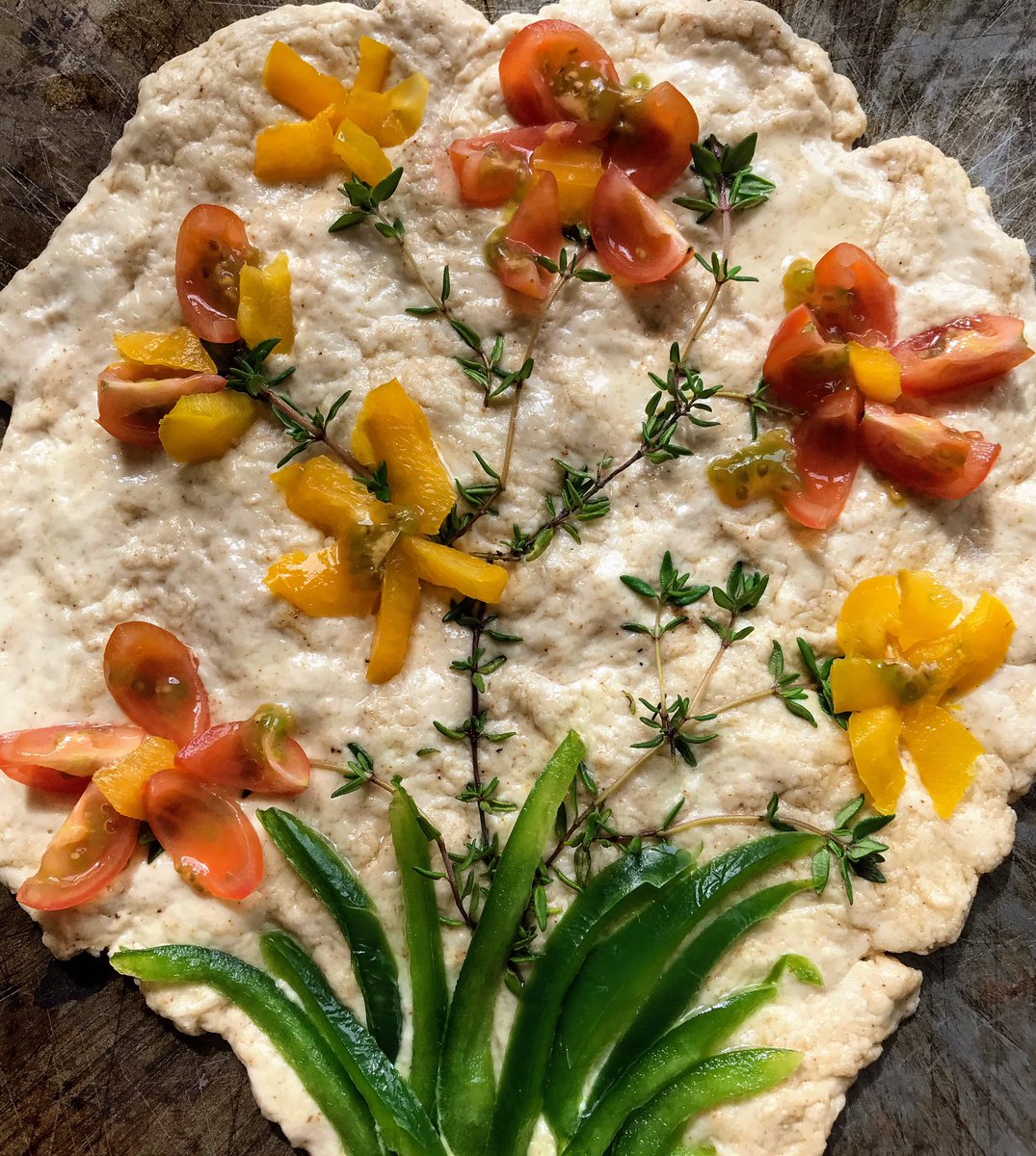 cloudymamma's tweet image. Focaccia...second attempt as lockdown craziness takes hold, great fun and lovely with lunch! @ThePhotoHour #foccacia #focacciaArt #familyfuntime #food #foodart #easypeasy