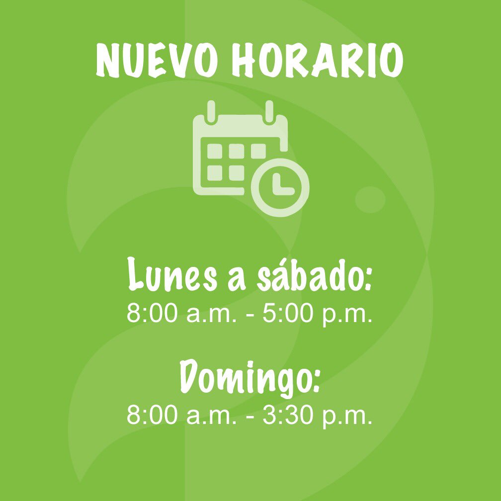 #NuevoHorario Si deseas venir a buscar tu mangucito en la mañana o un sabrococho para cenar temprano, ¡aquí lo tendremos! 😀🌴 Este será nuestro nuevo horario: de lunes a sábado de 8am a 5pm. Los domingos, de 8am a 3:30pm. #PidaYLleve #adriantropical