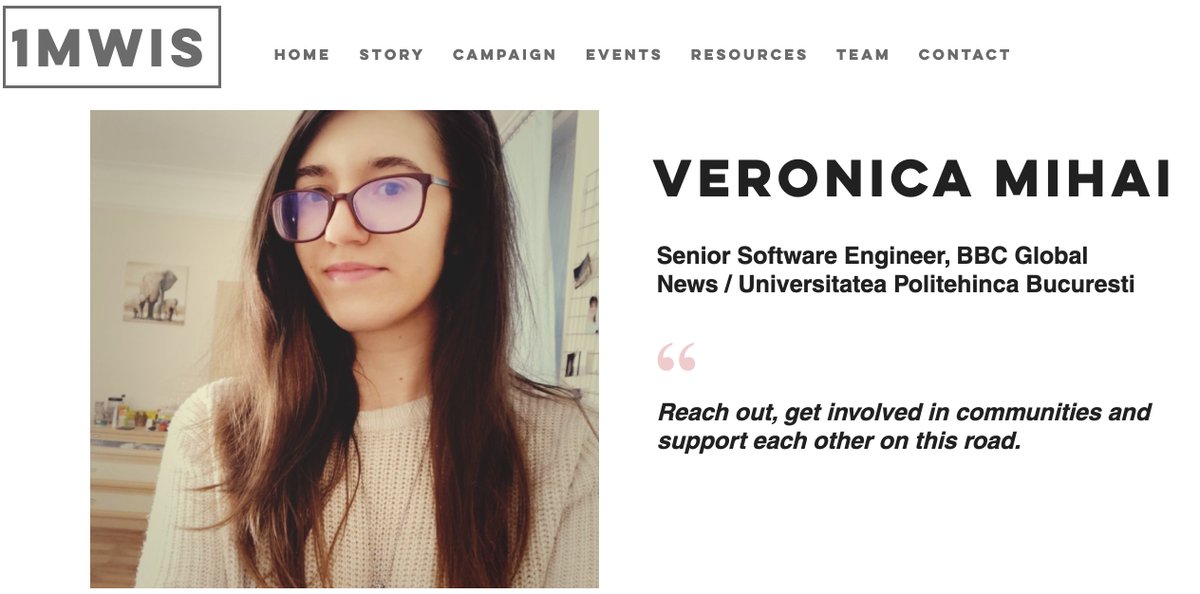 THREAD 27/100Welcome Veronica Mihai - a senior software engineer - who works on parts of the BBC website to implement new features & maintain current codebase. She reminds us to celebrate the small wins & we're so here for it! Ft & thx  @VeronicaMihai90 http://www.1mwis.com/profiles/veronica-mihai