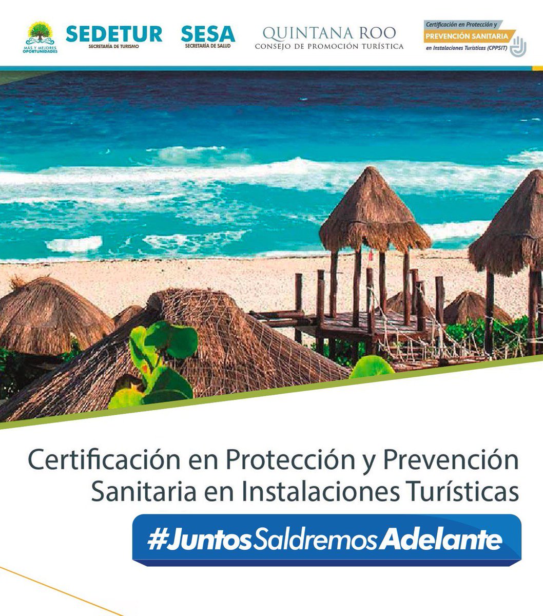 CarlosJoaquin's tweet photo. En #QuintanaRoo somos conscientes de la preparación que debemos tener para regresar a la actividad turística, por ello iniciamos el registro para la “Certificación en Protección y Prevención Sanitaria en Instalaciones Turísticas”: https://t.co/XMohkgmarl  #JuntosSaldremosAdelante https://t.co/4oBVcWuwWT