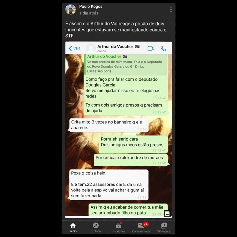 arthurmoledoval's tweet photo. O Paulo Kogos divulgou esse print da nossa conversa PRIVADA achando que ia me atingir.

Acho que ficou ofendidinho. https://t.co/OXwHF5wyZw