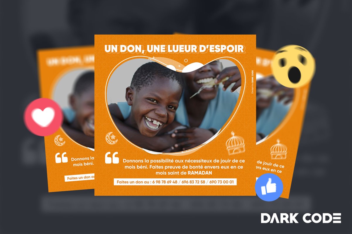 DarkCodeCompany's tweet photo. Découvrez le visuel social media que nous avons réalisé pour une collecte de dons pour les orphelins durant la période du Ramadan.
#OurLatestWork #Design #SocialMedia #Dark_Code https://t.co/7k1lh8Dec0