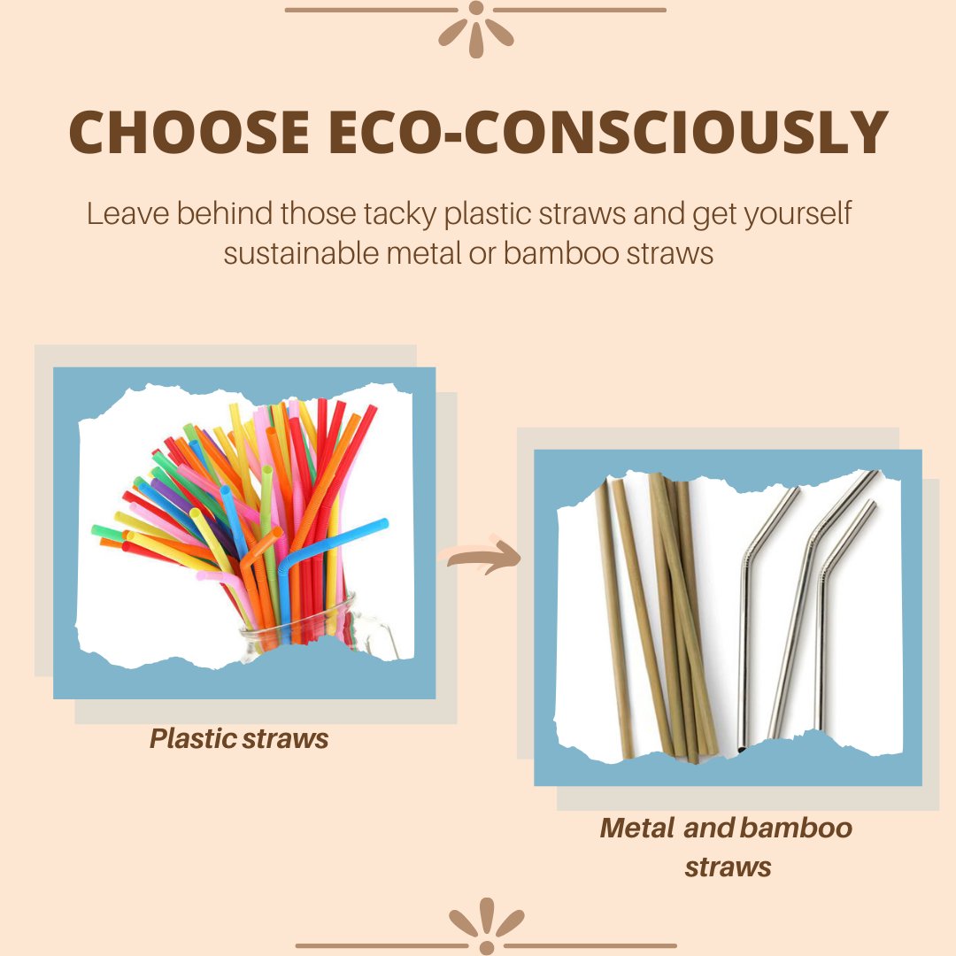 freshtableware's tweet image. Straws have the magical power to transform any drink into a yummy slice of heaven, we agree. 

But when they're made out of metal and bamboo, they also have the magical power to save the earth. #DoYourBit