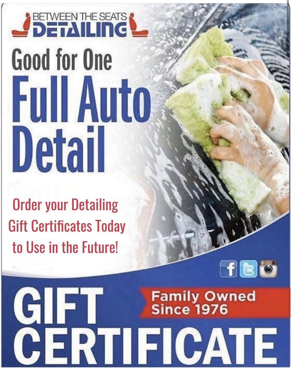 Dareauto's tweet image. Everyone loves a clean car! Purchase your @Betweentheseats Detailing gift certificate now to use in the future! 🧼 🧽