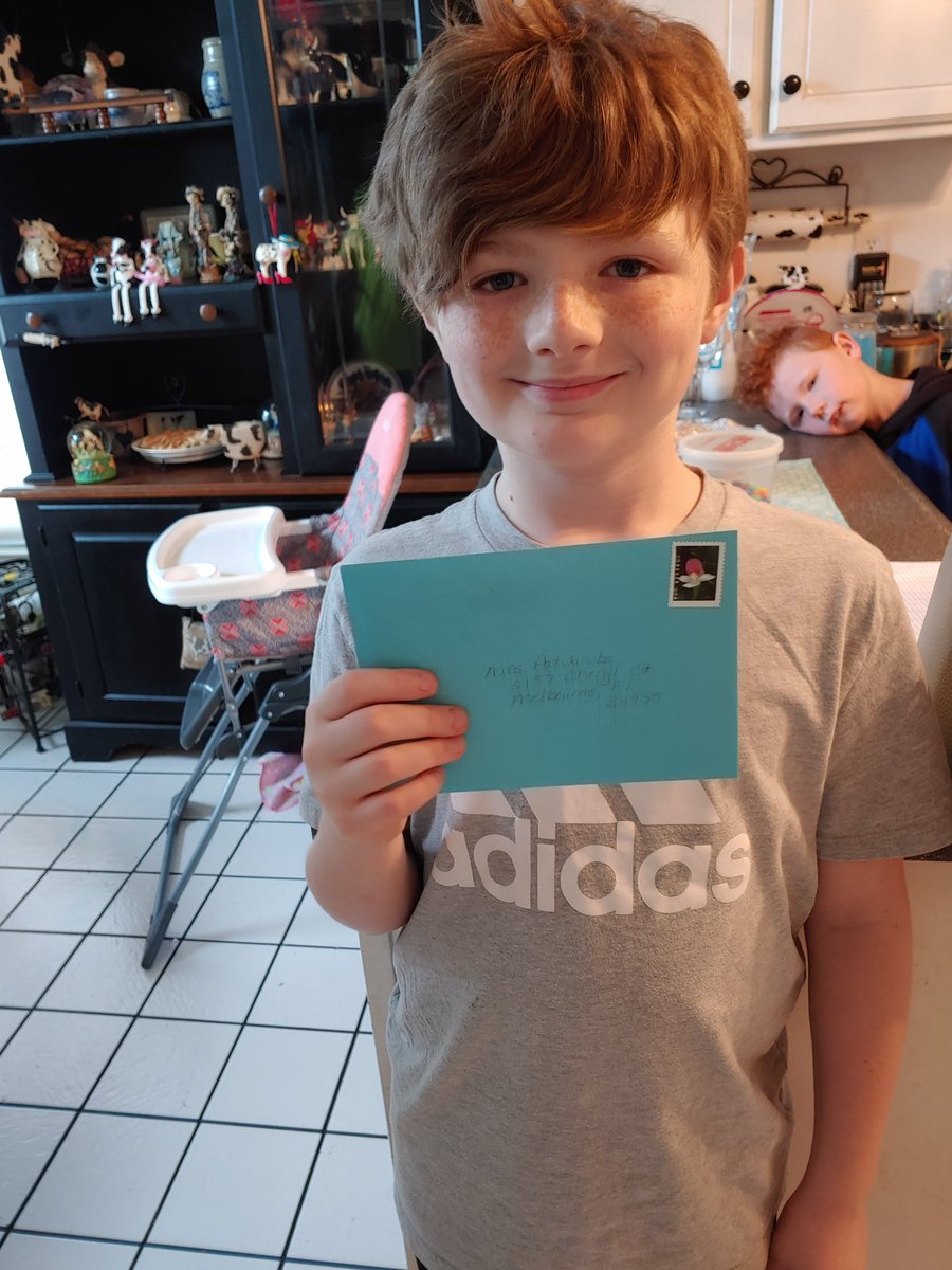 WME_4th_5th's tweet photo. Daniel and Buckley wrote cards to their grandparents. They are all set to mail! #DoGoodFromHome #MustangPride #WilsonsMillsES https://t.co/hNwr7wWpoF
