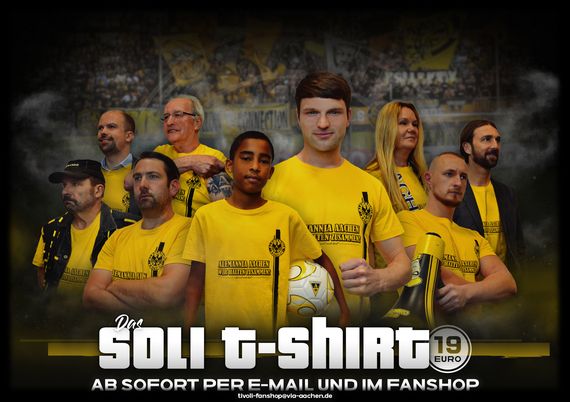 FasziFankurve's tweet photo. Die #Ultras von der #YellowConnection haben gemeinsam mit #Alemannia #Aachen ein überarbeitetes #Solishirt herausgebracht, nachdem das Motto wegen eines Bezugs zum 3. Reich abgeändert wurde: #ATSV #RegionalligaWest https://t.co/OTqNsjYylJ https://t.co/K25sjb3QK6