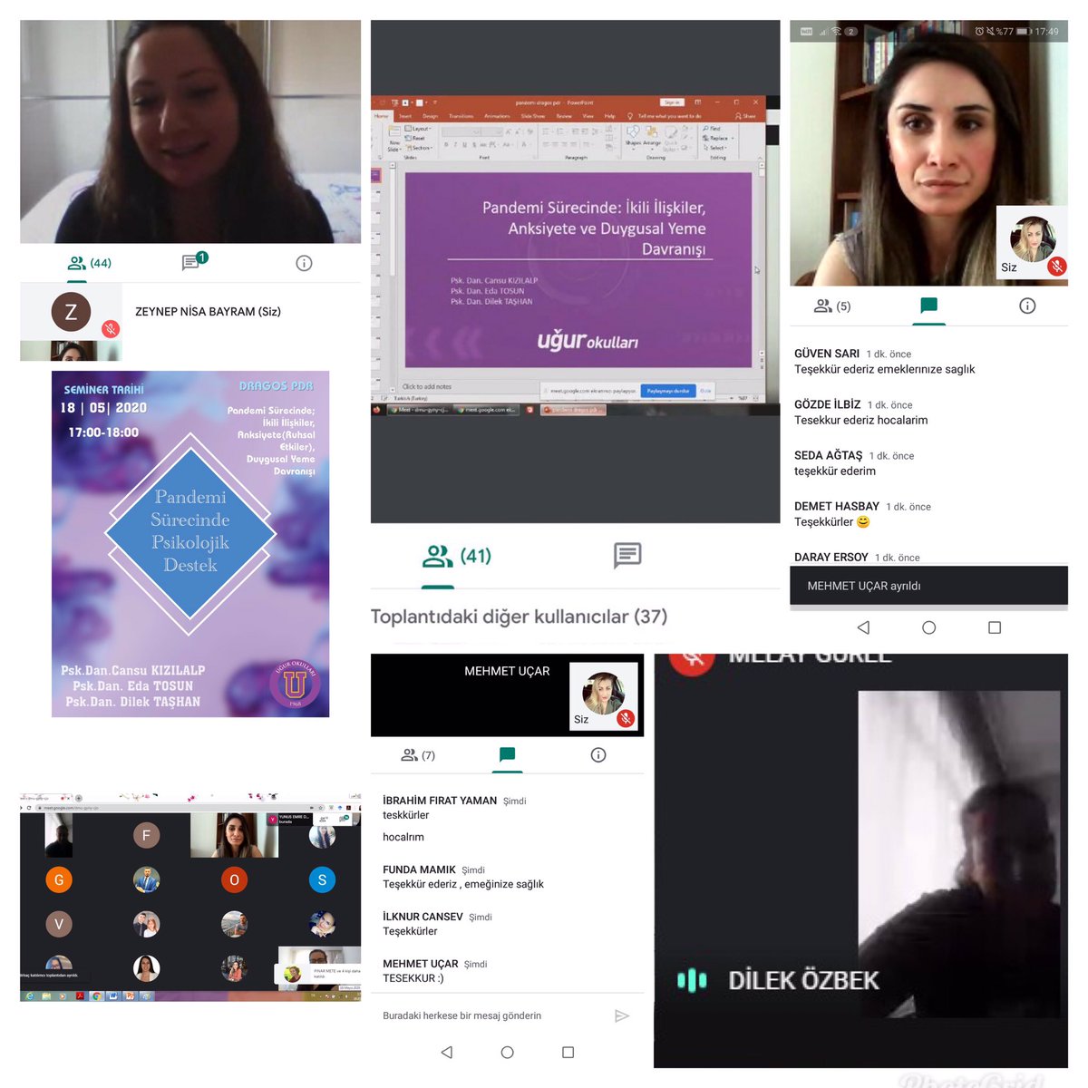 Pandemi sürecinde ikili ilişkiler, anksiyete ve duygusal yeme davranışıyla ilgili seminerimizi tüm kampüs öğretmenlerimize gerçekleştirdik. <a href="/CengizMAN1/">Cengiz ŞİŞMAN</a> <a href="/Sevdeozsaygin/">Sevde Tuba Ozsaygin Atlı</a> <a href="/Psikologferhat1/">Psikologferhatcelik</a> <a href="/olcay_ciftci24/">olcay ciftci</a> @edatosun121 <a href="/Dilekozbk1/">Dilek Taşhan</a> <a href="/Ugurdragoskmps/">Uğur Okulları Dragos Kampüsü</a>
