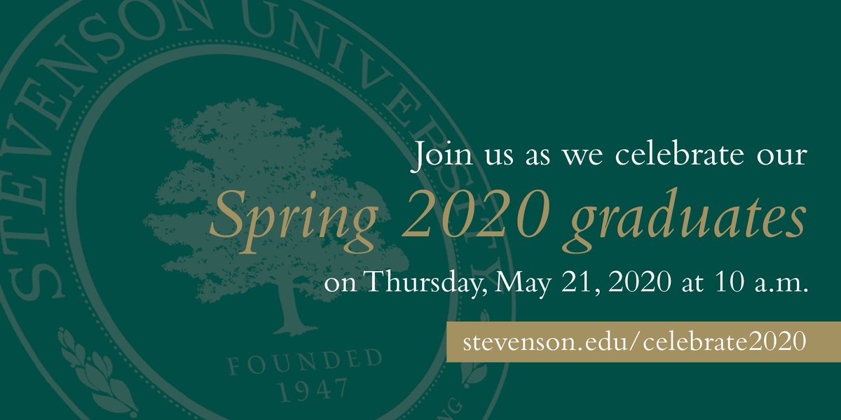 Class of 2020, don’t forget we are celebrating YOU this Thursday, May 21! Our celebration video will debut at 10 a.m. so gather your family, make a Mustang Mocktail, and celebrate your accomplishments. Find the video, mocktail recipes and more at stevenson.edu/celebrate2020.