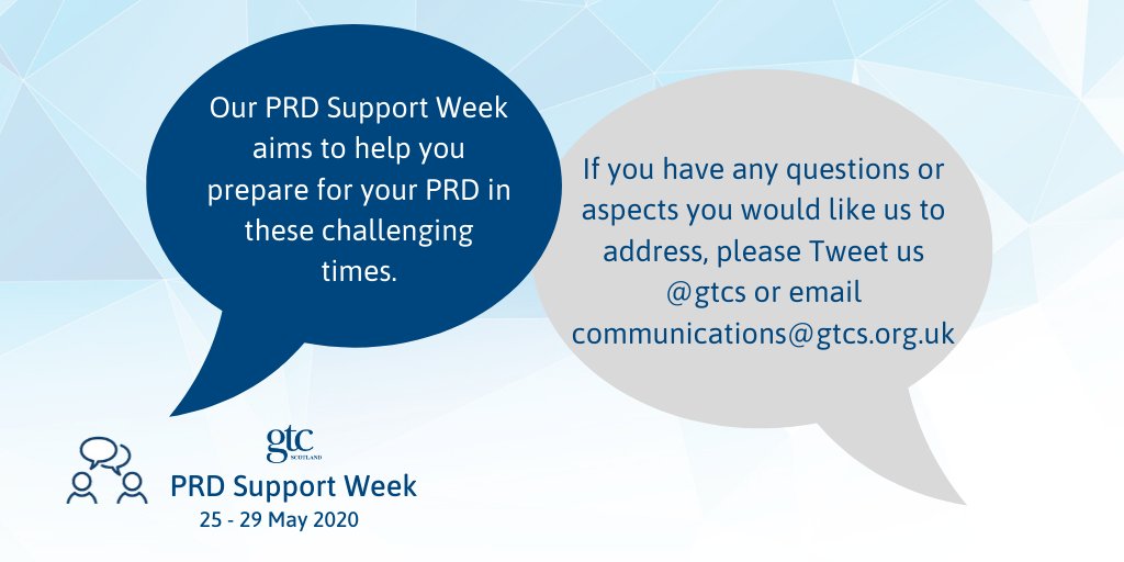 gtcs's tweet photo. Next week weโre hosting a PRD Support Week, to share information in preparation for your PRD meeting. Weโll look at elements of collaboration, culture and how to have an effective meeting virtually.
If you have any questions or topics you would like us to cover, get in touch! https://t.co/aCipCMh6M4