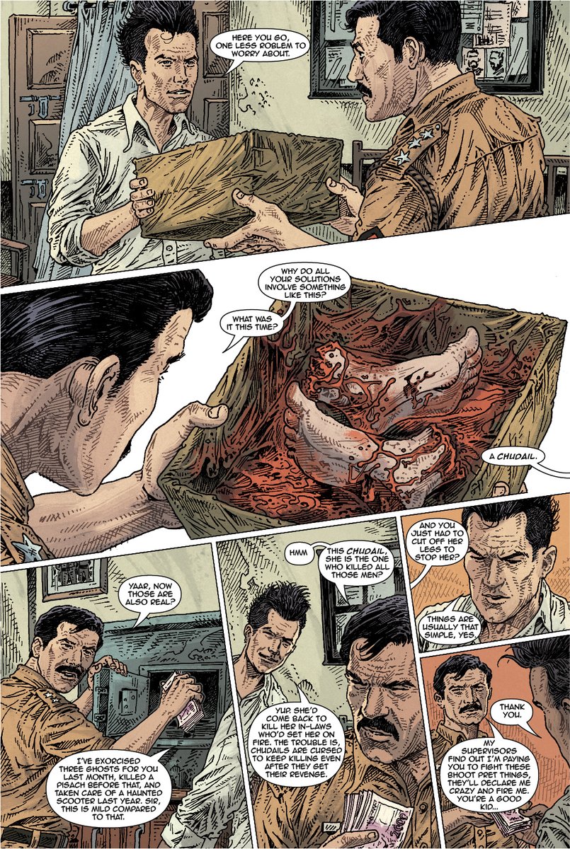 HolyCowEnt's tweet photo. Sneak peek from Operation Decay Vol. 1: Ayudh
Written by @ashwinkalmane (Shaitan Vol. 2) with superb line art by @HarshoMohan (Pagla Sahib's Grave) and shines by @Pressinator (Everything Holy Cow).
#comics #indiancomicbooks #operationdecay #hcverse #ayudh #occult #darkness https://t.co/UGLi4IKQHJ