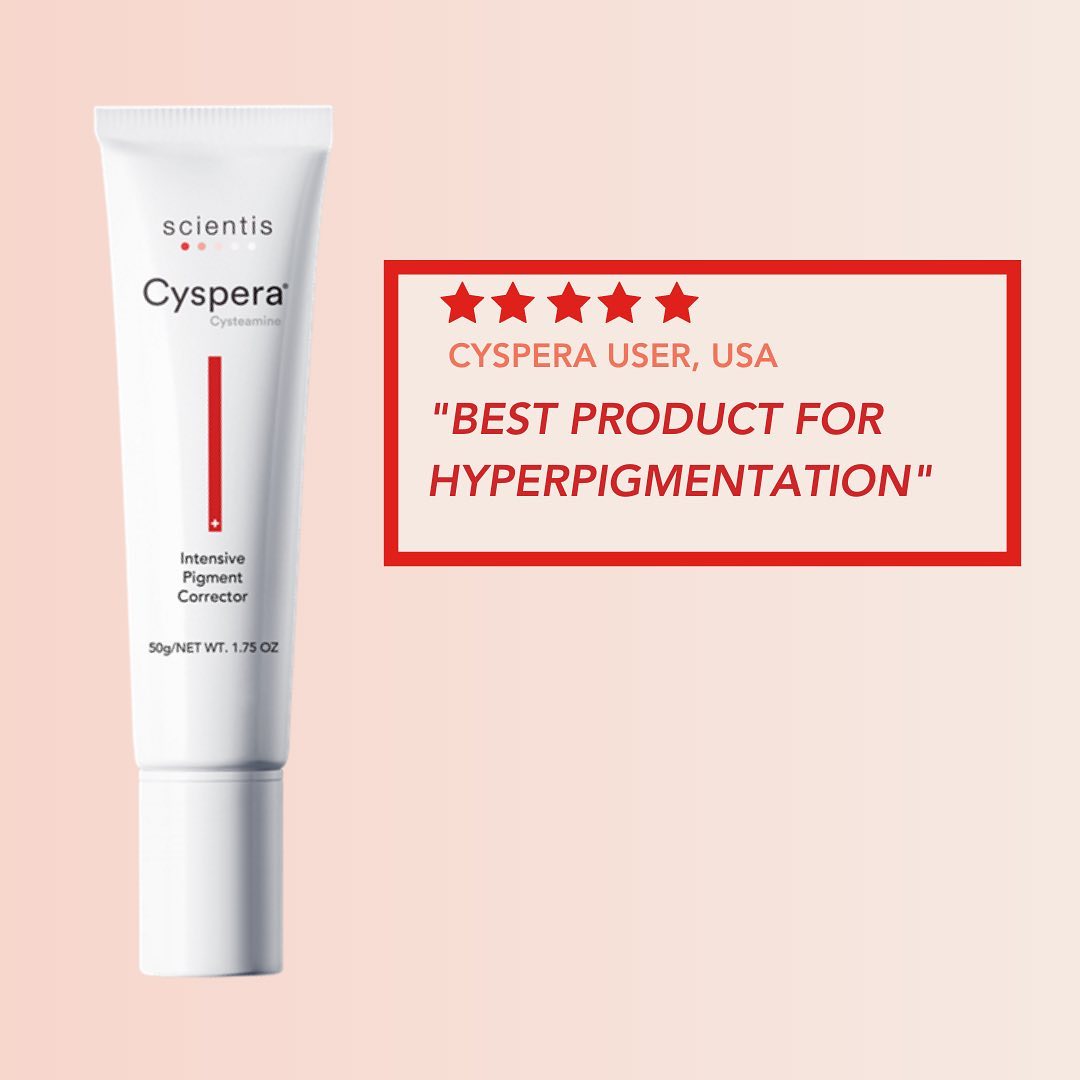“I've used everything made for #hyperpigmentation for the last 2 years and this is the only product that has helped my dark pigment. I've used it for about 4 months total, and I would say my #pigmentation is nearly gone.” #cyspera⠀