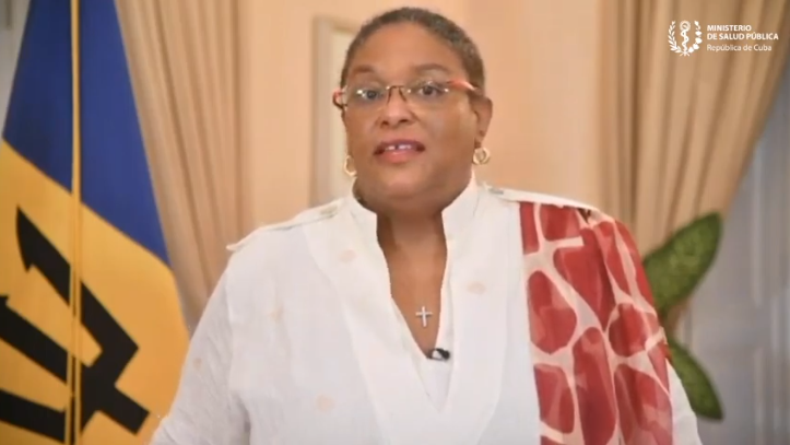 MINSAPCuba's tweet photo. |#WHA73| Primera Ministra de #Barbados, Mia Mottley reconoció y agradeció el apoyo recibido por #Cuba para el enfrentamiento a la pandemia de #COVID19

Siga la 73ª Asamblea Mundial de la Salud aquí: https://t.co/83YsXpuqj7

#CubaPorLaSalud https://t.co/5BaVI4ZLvs