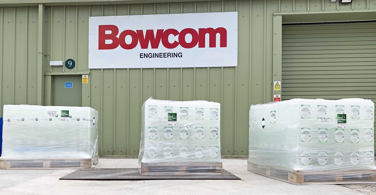 Bowcom Group continuing to support the fight against Covid19, manufacturing 5,200lt of Hand Sanitizer Gel to  NHS hubs  #NHSheroes #careworkers #supportworkers #frontlinestaff  #Bowcom #manufacturer