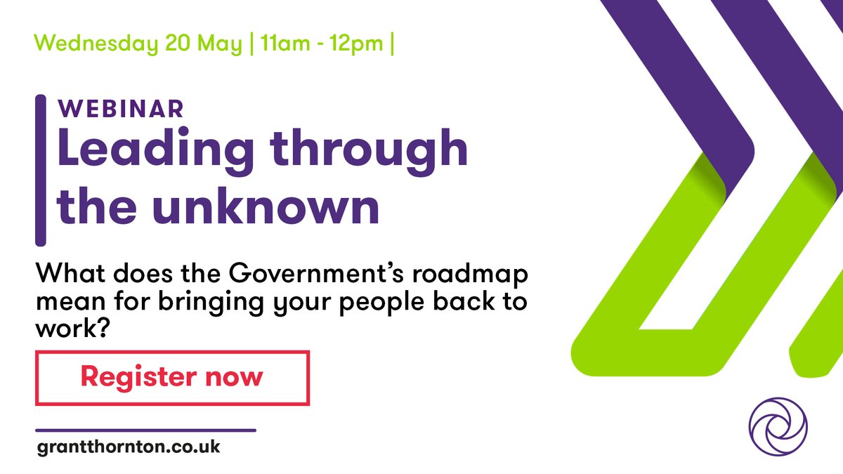The Government has made some significant announcements about how the UK can start to think about exiting lockdown. Join our webinar on Wednesday, where we will discuss the roadmap and what it means for bringing your people back to work: okt.to/7MQbSR