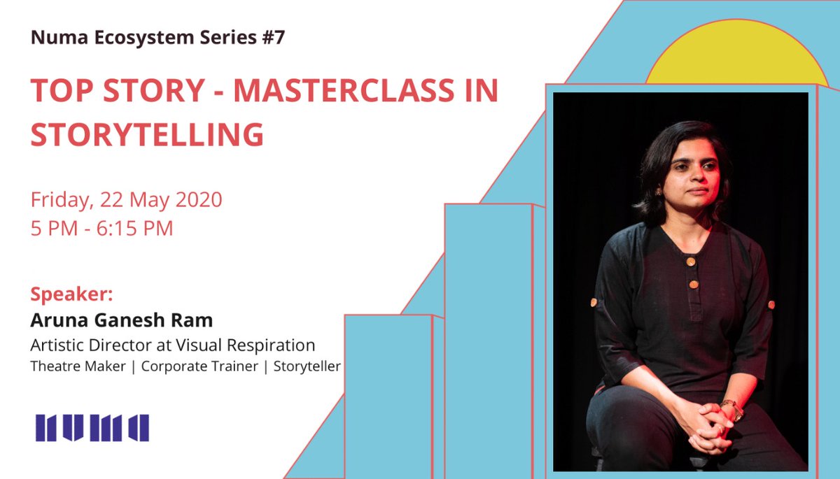 link_innovate's tweet photo. This week on #numaecosystem series, join Aruna Ganesh Ram to bring the pizzazz to your startup story!
Register: https://t.co/3XscnzgGQ2
Date: 22 May 2020, Friday
Time: 5 PM - 6:15 PM IST
#startup #ecosystem #innovation #storytelling #NumaBengaluru #techstartups #masterclass https://t.co/zVAeGg7hj7