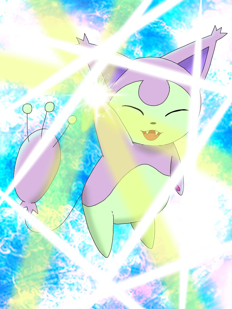 のぼどら ポケモンイラスト ｴﾈｺﾁｬﾝ ねこのて で手持ちのパルキアの あくうせつだん を出しちゃいました エフェクトすごいよ