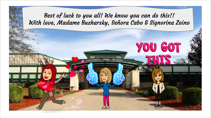 ProfZoino's tweet photo. Wishing our CHS students best of luck on week 2 of #apexams2020 especially our WL crew! Your Dwing coaches are cheering you on! #WeStudyWorldLanguages #polyglots #WLAPExams https://t.co/d2gDbQwBQc