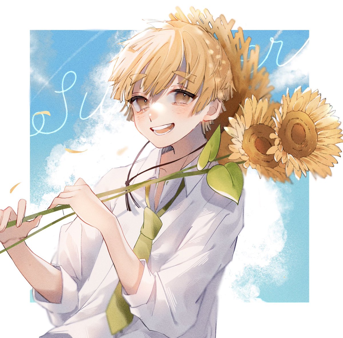 ぽすこ ひまわりが似合うと思って描いた ぽすこ ひまわりが似合うと思って描いた