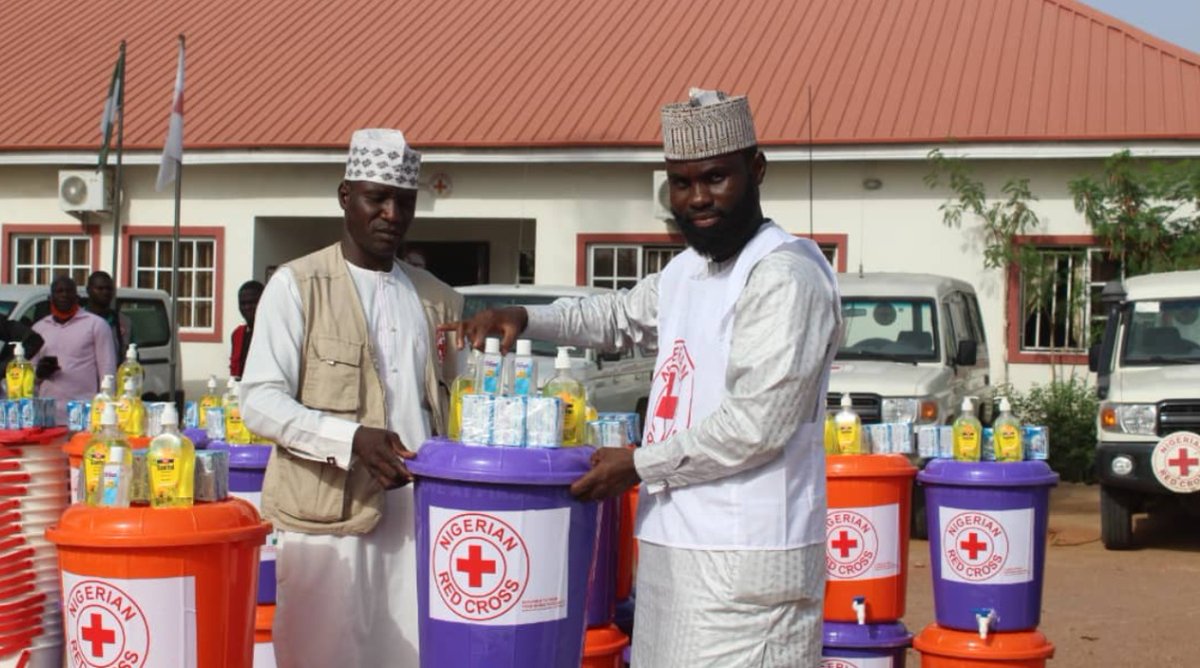 NRCS_Adamawa's tweet photo. The Branch also distributed personal protective equipment to the participants of COVID-19 training step down the skill at their various communities. Items include:
* wash hand based
* hand washing soaps
* hand sanitizers 
* hand gloves
* face marks 
* water buckets etc. https://t.co/APosRM7yX2