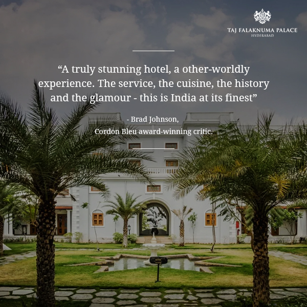 TajFalaknuma's tweet photo. #ARoyalExperience
Over the years, Taj Falaknuma Palace has gracefully hosted many luminaries, connoisseurs and hospitality experts.
Hereβs what Brand Johnson, had to say of visit to the palace.
PC: @bradajohnson
#GuestDiaries #RoyalPalace #TajFalaknumaPalace #NizamArchitecture https://t.co/LOXYFO6WdF