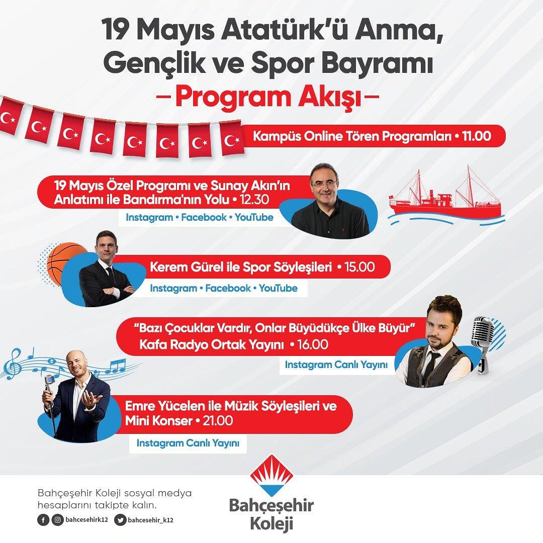 Bahçeşehir Koleji olarak Milli Mücadele’nin 101. Yılını Türkiye’nin dört bir yanında aynı coşkuyla, 19 Mayıs Atatürk’ü Anma Gençlik ve Spor Bayramı Özel Programı ile kutluyoruz! 

#19mayıs 🇹🇷
#bahçeşehirkoleji ❤️💙