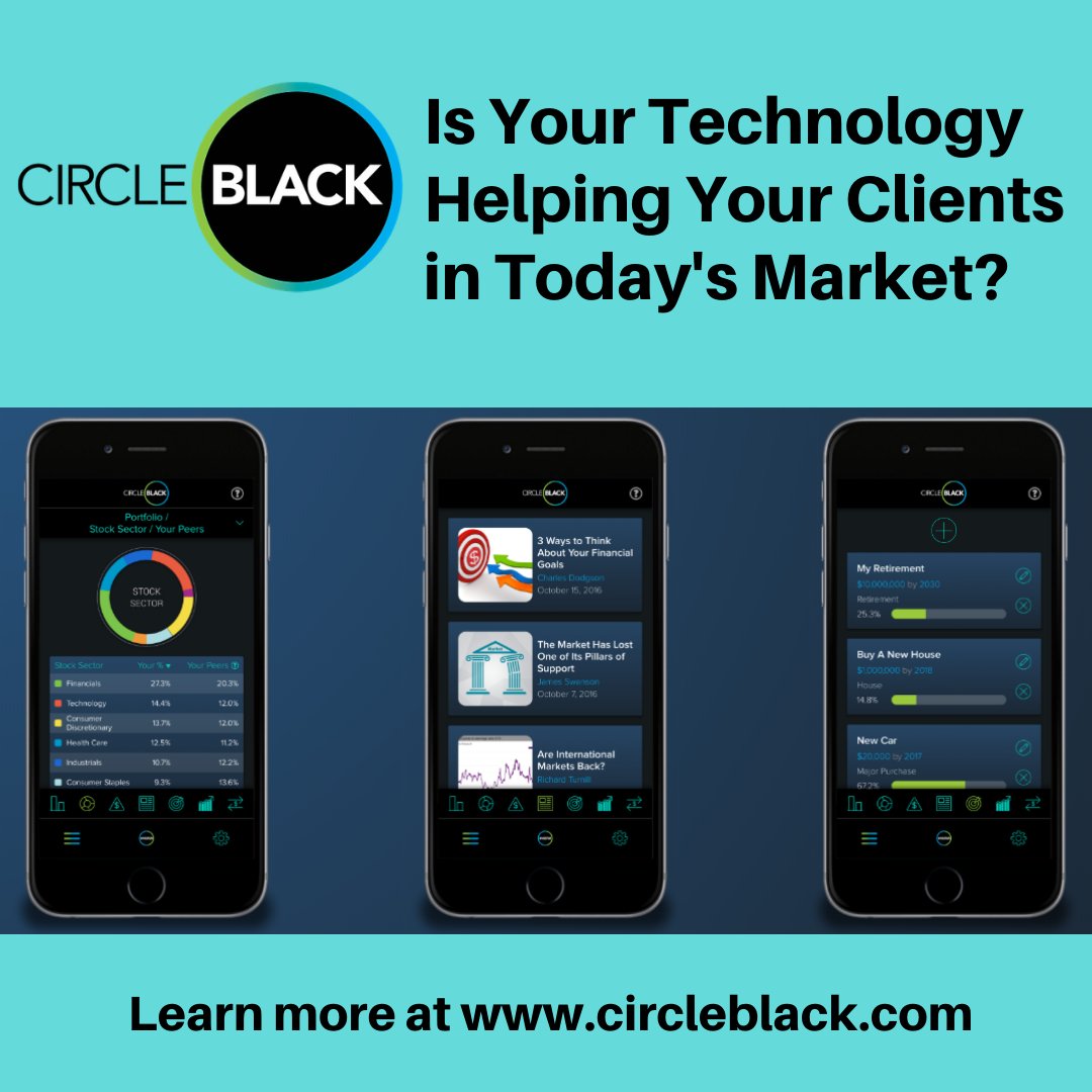 In today's rapidly changing environment, advisors need technology more than ever. We created CircleBlack to empower advisors to react quickly, work efficiently and keep clients' confidence.  #CircleBlack #fintech #wealthmanagement
Book a demo today: ow.ly/VB2T50z2BsQ