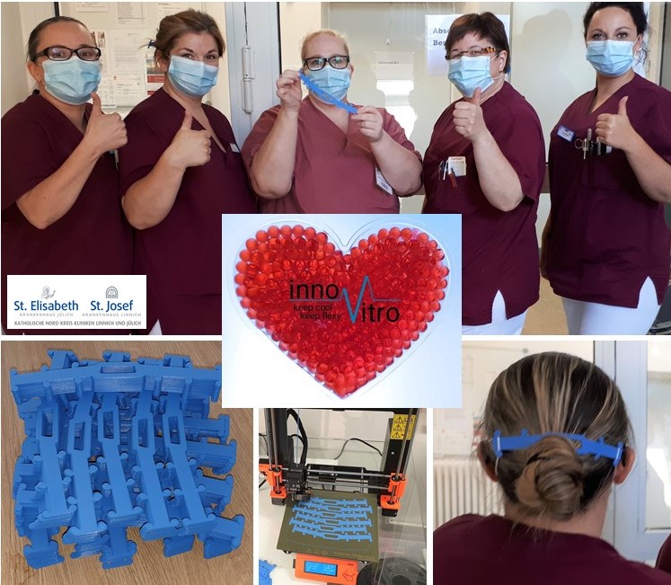 innoVitroBio's tweet photo. As a #Biotechnology company we remain true to our slogan "keep cool & keep flexy" by supporting our local #heroes from the St.Elisabeth and St.Josef #hospitals with 700 #earguards #inspired by #Quinnroney to help fight #Covid_19 ! #inspiration #drugdevelopment #cardiomyocytes https://t.co/JrcesyRpWd