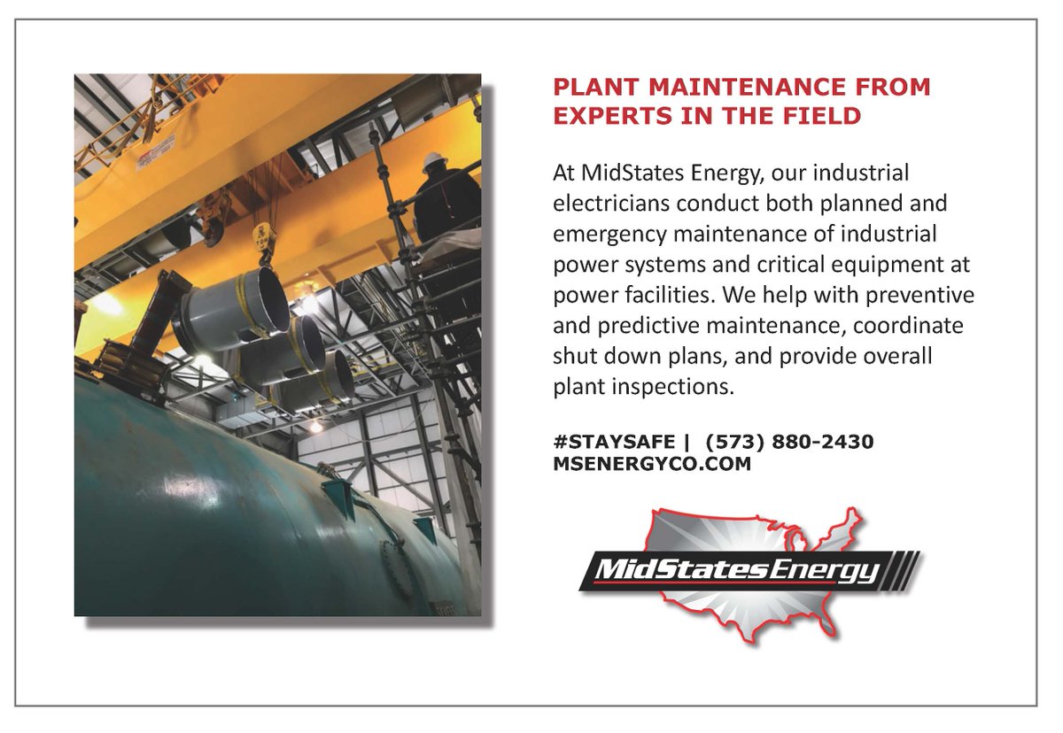 MidstatesEnergy's tweet photo. Look to MidStates Energy to conduct preventative and predictive maintenance procedures at power and industrial facilities. Our teams will inspect, and install, any necessary replacement equipment at power plants, refineries and manufacturing sites. 
#energy #power #maintenance https://t.co/VsEOFWDqub