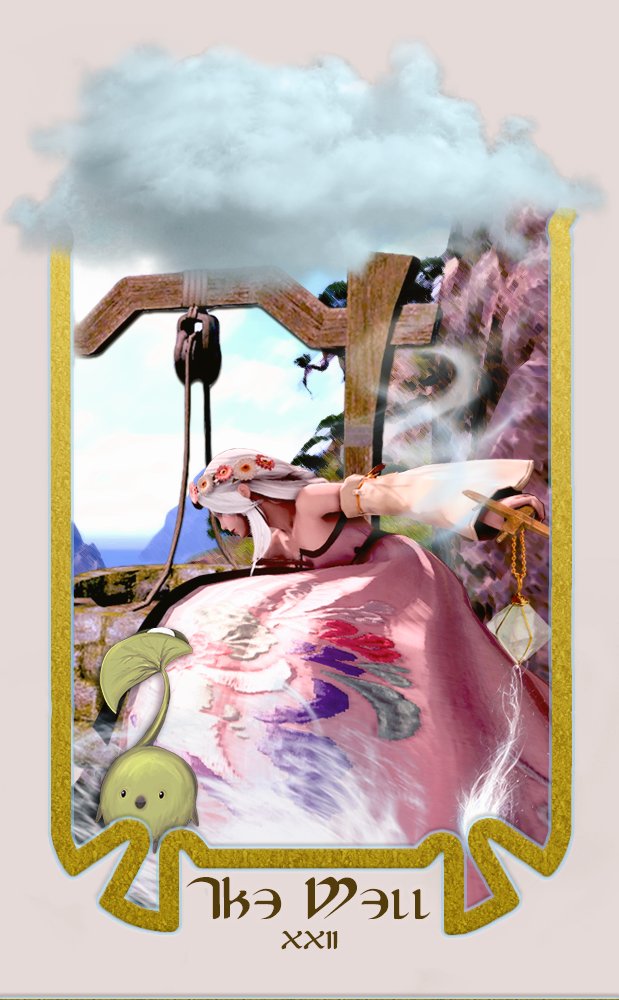 LinkBadguyZero's tweet photo. FFXIV Tarot Cards Project
Ethereal Visions secret card 1

22 - The Well
Model: Boss Bunny

FINAL FANTASY XIV © 2010 - 2020 SQUARE ENIX CO., LTD. All Rights Reserved.

#FFXIV #FinalFantasyXIV #editing #tarotcards #ffxivoc #ffxivcharacters #TheWell https://t.co/oH8tcSJelg