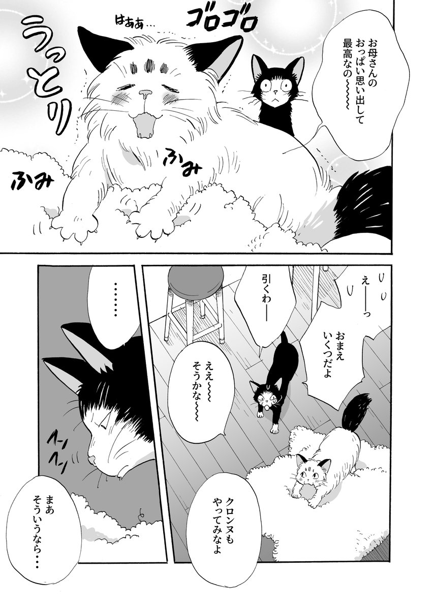 【マイロとクロンヌ】野良猫と飼い猫のマンガ【1話】(3/4) 