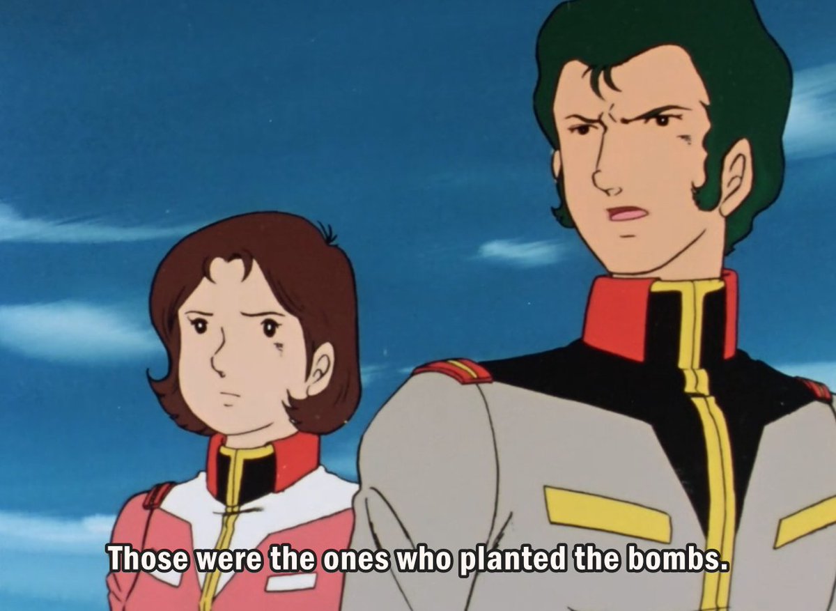 asdfghjkl the zeon guys throught amuro did a good job so they drove over in a van to say HiWhat chill funky dudes