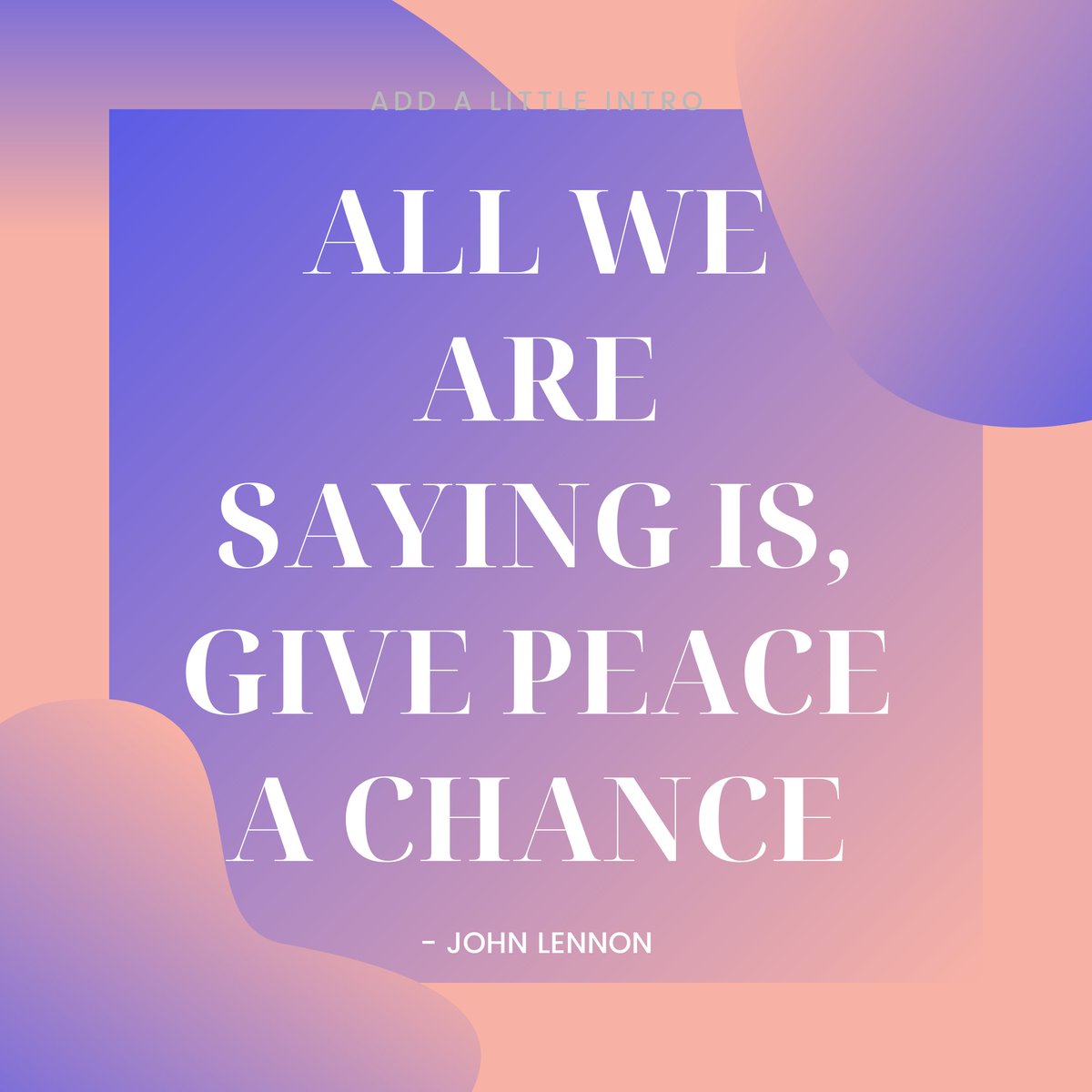 ASCSDE's tweet photo. Mrs. Bocanegra's quote of the day comes from John Lennon (1940-1980), founder, co-vocalist and guitarist of the Beatles; he co-wrote many of the great British band's hits with Sir Paul McCartney. Lennon was also a peace activist. #ascsde, #allsaintsstrong, #allsaintsde https://t.co/Md2nvvgfEZ