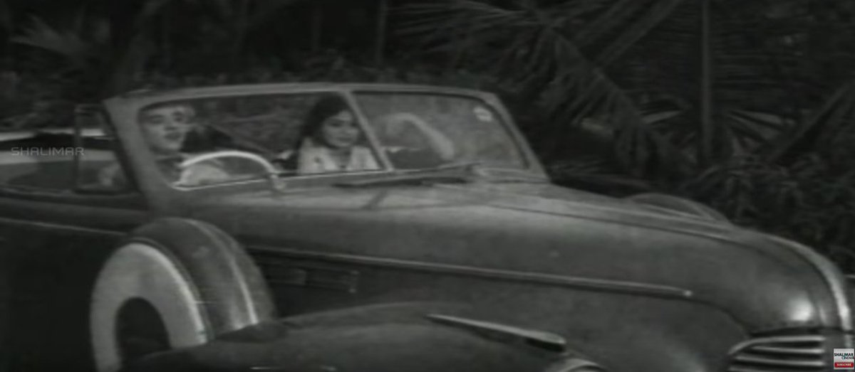 1962 Sabhash Suri, another obscure movie starring NTR and Krishna Kumari. Features only one car. A rare 1940 Dodge custom convertible with two spare tyres