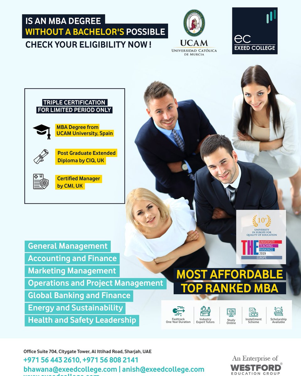 Exeedcollege's tweet photo. 𝗬𝗲𝘀, 𝘆𝗼𝘂 𝗰𝗮𝗻 𝗴𝗲𝘁 𝗮𝗱𝗺𝗶𝘀𝘀𝗶𝗼𝗻 𝘁𝗼 𝗠𝗮𝘀𝘁𝗲𝗿𝘀 𝘄𝗶𝘁𝗵𝗼𝘂𝘁 𝗮 𝗕𝗮𝗰𝗵𝗲𝗹𝗼𝗿𝘀
For an information session please contact us.
#Management #Masters #Degree #MBA #TripleCertification #Online #Education #Business #School https://t.co/CGusD8yBgG