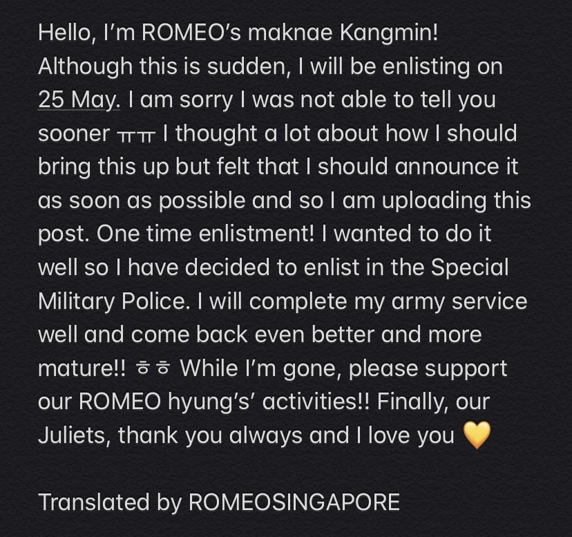 romeosingapore's tweet photo. [TRANS] 200518 #Kangmin Instagram Update
 
#노강민 #강민 #로미오 #ROMEO #romeosgtrans https://t.co/8HH3z8sHIu