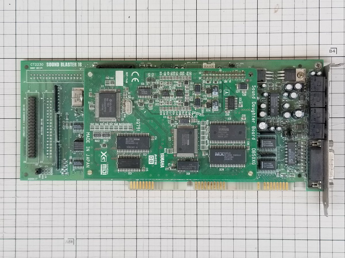 chokots's tweet photo. 2020GW新型コロナ引き篭もり断捨離PCパーツ編
ISAバス接続のクリエイティブ製Sound Blaster 16です。
NiftyのFMIDIフォーラムのライブラリーを物色しておりました。
m(_ _)m
成仏してね~。
#GW
#新型コロナ
#引き篭もり
#断捨離
#PCパーツ
#サウンドカード
#SoundBlaster16
#ISAバス
#GM音源 https://t.co/D34JY53kqP