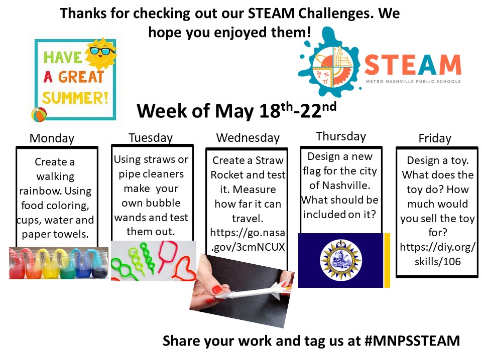 MNPS_STEAM's tweet photo. We hope you have been enjoying the weekly STEAM challenges! Check out this week's. #mnpssteam @MetroSchools https://t.co/wFcwTpa0y5
