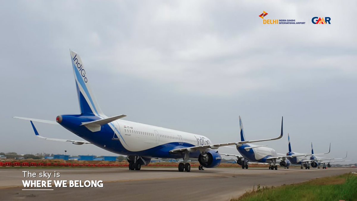 DelhiAirport's tweet photo. We are aligned to make your dreams come true! @IndiGo6E #WorkFromHub #IndiaFightsCorona #CoronaLockdown #StaySafe #FlySafe https://t.co/JL6oGfsKDY