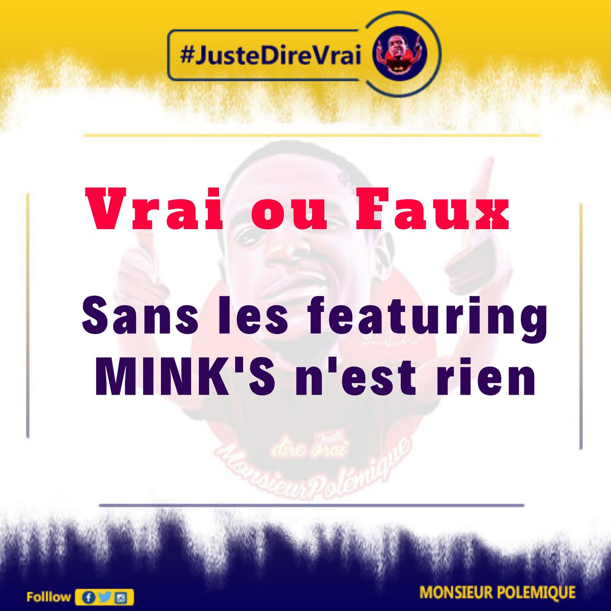 MPolemique's tweet photo. On ne veut pas le bavardage

Mink's est un artiste des featurings...??

#VraiOuFaux  #JusteDireVrai https://t.co/a14skWJ7dR