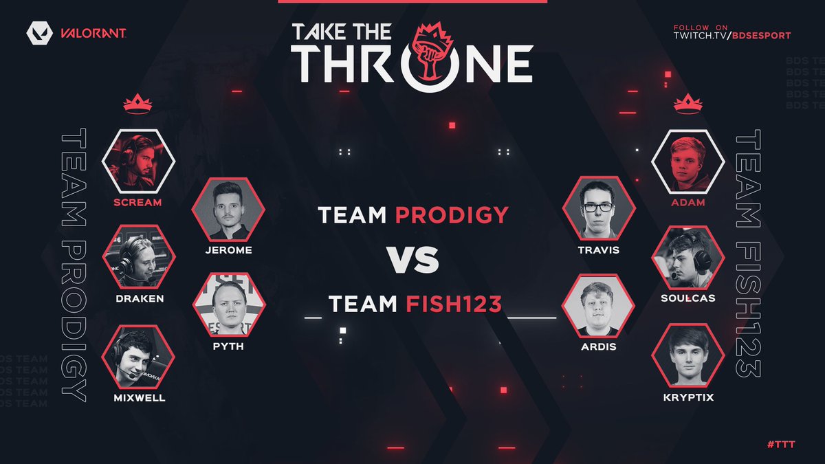 TAKE THE THRONE 👑 #TTT #VALORANT

Ce soir dès 20h, Shaiiko transmet le flambeau à <a href="/ScreaM_/">ScreaM #1TAP</a> pour continuer l'aventure ! En face, de nouveaux Challengers arrivent, guidés par <a href="/ec1s_/">ec1s</a> !

🎙️ <a href="/PacifaeTV/">Pacifae</a>  ( w/<a href="/Obsidiusfr/">𝙊𝘽𝙎𝙄𝘿𝙄𝙐𝙎</a> )
📺 twitch.tv/bdsesport/