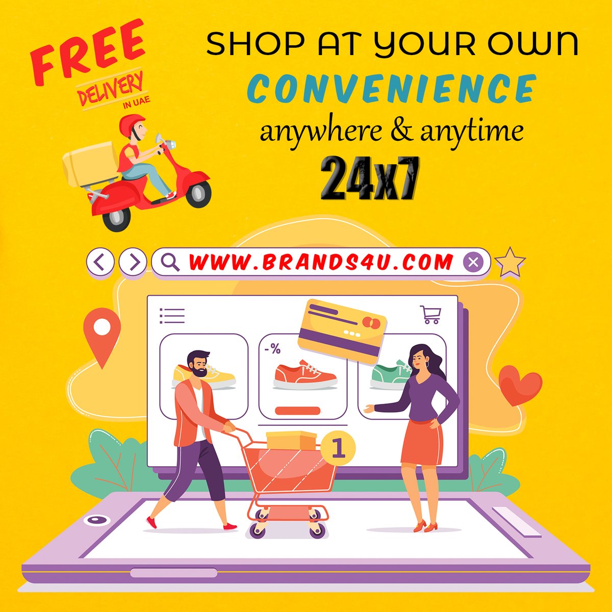beventsme's tweet photo. Shop your brands from the comfort of your home &amp; get it delivered next day absolutely free! 

Eid shopping cannot get any better! 

#brands4u #outlet #stayhome #discounts #dxb #dubai #style #apparels #shoes #cosmetics #jewelry #watches #shopping #eid #ramadan #deals #freedelivery https://t.co/viAvirTIMj