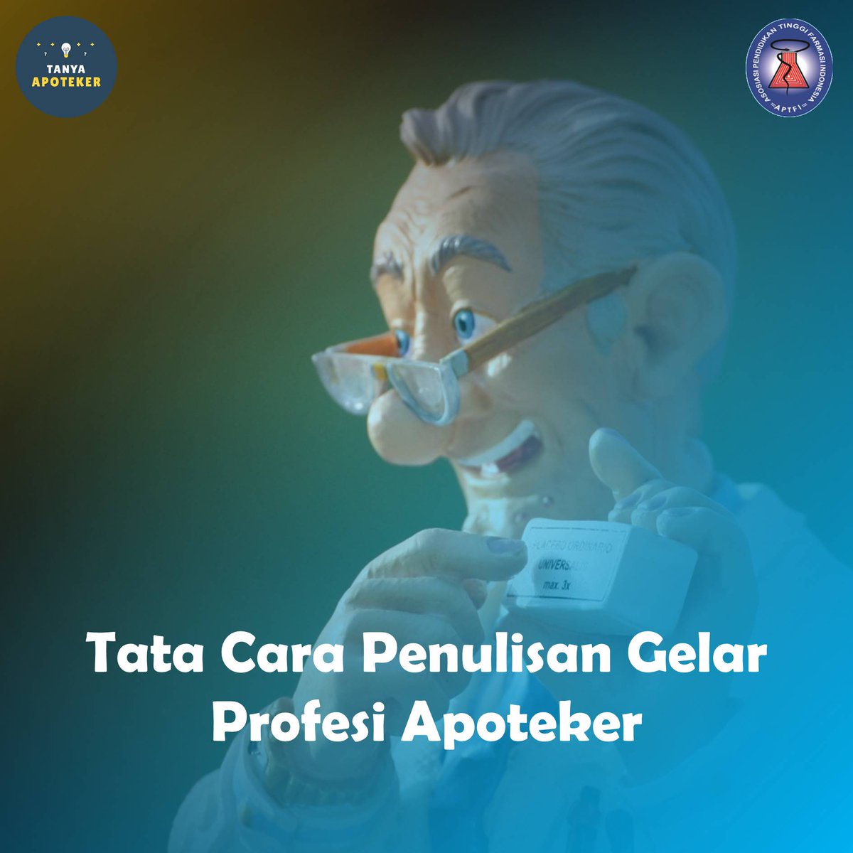 TanyaApotekerKu's tweet photo. Kalo sudah paham, coba tulis nama kamu lengkap dengan gelarnya di kolom komentar, yang belum punya gelar tulis aja mau gelar kamu sampai sepanjang apa 😁 Sama² kita doakan jadi kenyataan. Aamiin
Gratiās
#tanyaapoteker #apoteker #gelar #aptfi #farmasis https://t.co/KMaob5fqKa