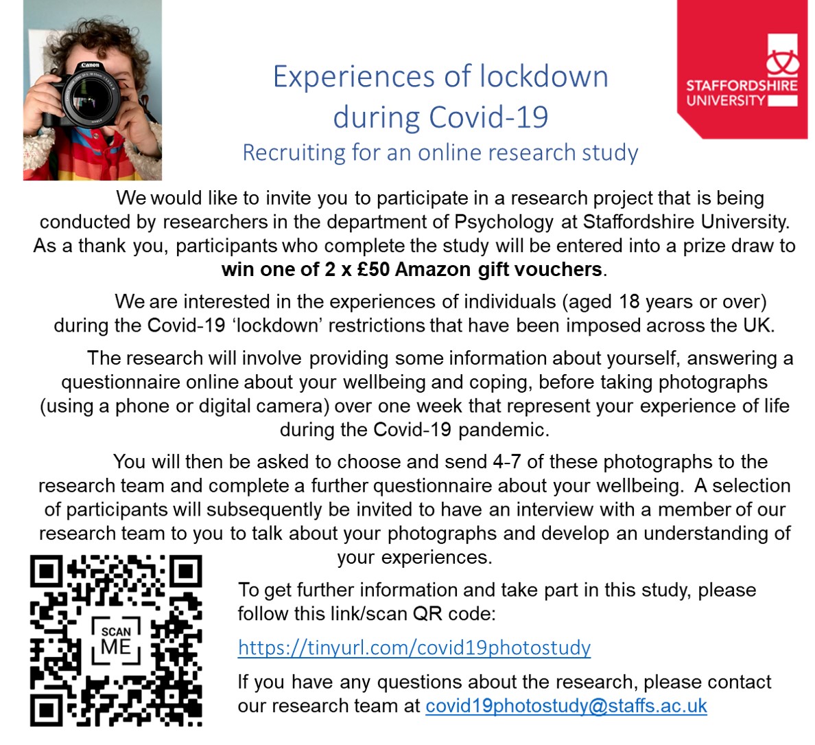 Heeeeeeelliott's tweet photo. If you normally take photo's or not, if you're working or not, you can take part! Wellbeing/coping and photo study! Now with £50 voucher prize.
To take part/more info:
https://t.co/byVFQRdL2m
#covid19 #research #lockdown #photography #photo #UKlockdown #Wellbeing #coping #lens https://t.co/iuIrHK49Rj