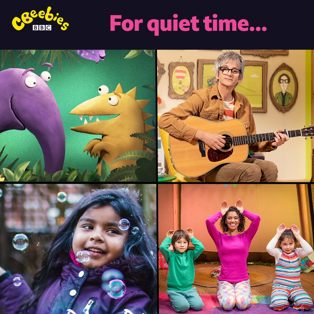 CBeebiesHQ's tweet photo. Slow down and relax with our mindfulness collection 🧘🏽‍♀️

Here when you need it 👉 https://t.co/S1PneaWL49

#MentalHealthAwarenessWeek

@BBCiPlayer https://t.co/RTGBTlgV0J
