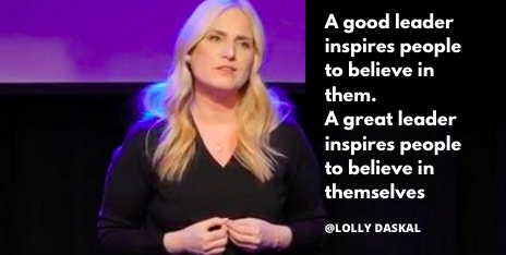 LollyDaskal's tweet image. A good leader inspires people to believe in them.

A great leader inspires people to believe in themselves!

~@LollyDaskal bit.ly/2KoZBmu #Leadership #Management #TEDTALK #Tedx #Speaker
