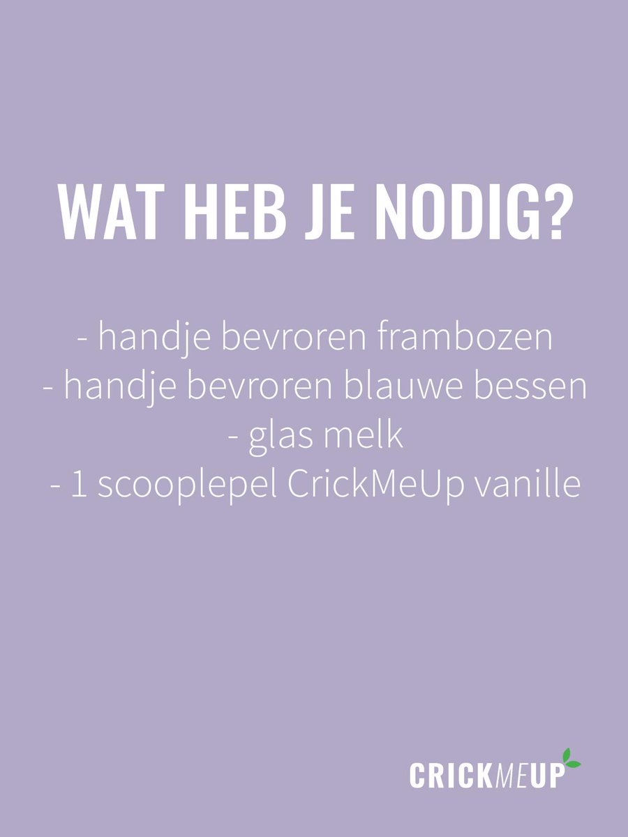 crickmeup's tweet photo. Wees een winnaar met deze gezonde en verfrissende CrickMeUp Frozen Forest Fruit smoothie. https://t.co/Q6pRxNusWh

#gezond #fit #motivatie #monday #MondayMotivation #fitness #keto #dieey #afslanken #crickmeup https://t.co/lVj97pLmHd