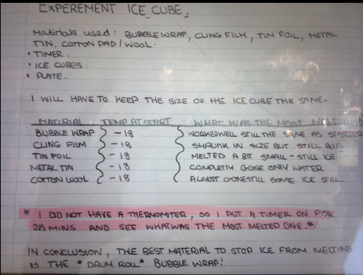 DrHarbachTMCS's tweet photo. Science can still be done at home! Lucia, Layla, Kerys and Rihanna in years 7 and 8 have designed their own experiments to investigate which materials are best at stopping ice cubes melting. @mrfrankish @TLatTMCS @tmcsjanzan @TimSmithCEO https://t.co/2Vz0Pph7Zq